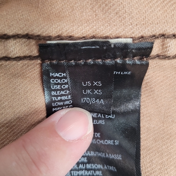 Free People Oversized Denim Jacket Snake Skin Print Brown Women's Size XS - Picture 9 of 11